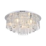 Πολύφωτο Οροφής Designer Νικελ+Κρύσταλλα D600 9xE14 V-TAC – 23360
