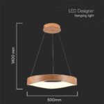 Κρεμαστό Φωτιστικό 25W LED σε Απόχρωση Ξύλου 3000K D500 V-TAC – 23364