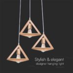 Κρεμαστό Φωτιστικό Designer 3xE27 σε Χρώμα Ξύλου V-TAC – 23367