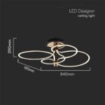 Φωτιστικό Οροφής LED Designer 36W με Χρυσό+Μαύρο Σώμα 3000K V-TAC – 23371
