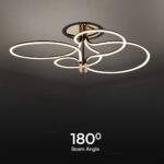 Φωτιστικό Οροφής LED Designer 36W με Χρυσό+Μαύρο Σώμα 3000K V-TAC – 23371