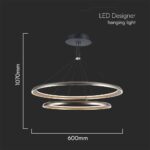 Κρεμαστο Φωτιστικό LED Designer 65W Γκρι Σαμπανιζέ με Κύκλους D400+D600 3000K V-TAC – 23372