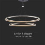 Κρεμαστο Φωτιστικό LED Designer 65W Γκρι Σαμπανιζέ με Κύκλους D400+D600 3000K V-TAC – 23372