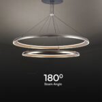 Κρεμαστο Φωτιστικό LED Designer 65W Γκρι Σαμπανιζέ με Κύκλους D400+D600 3000K V-TAC – 23372