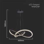 Κρεμαστό Φωτιστικό LED Designer 40W Μαύρο+Λευκό Σώμα CCT D600 V-TAC – 23373