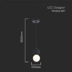 Κρεμαστό Φωτιστικό Designer Μαύρο + Λευκό Σώμα Body 1xG9 V-TAC – 23377