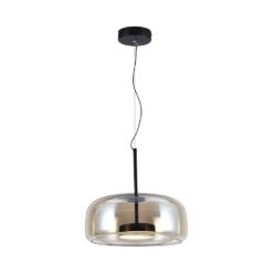 6W LED Designer Κρεμαστό Φωτιστικό Μαύρο Μέταλλο+Γυαλί Κεχριμπάρι Φ350 3000K V-TAC – 23378