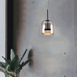Κρεμαστό Φωτιστικό 6W LED Designer Μαύρο Μέταλλο + Γυαλί Κεχριμπάρι D250 Θερμό 3000K V-TAC – 23379