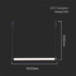 Designer Κρεμαστό Γραμμικό Φωτιστικό 10W LED Μαύρο 3000K V-TAC – 23382