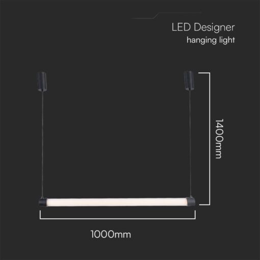 Designer Κρεμαστό Γραμμικό Φωτιστικό 10W LED Μαύρο 3000K V-TAC – 23382