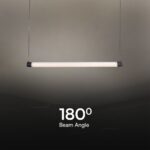 Designer Κρεμαστό Γραμμικό Φωτιστικό 10W LED Μαύρο 3000K V-TAC – 23382