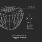 Ηλιακό Φορητό Πορτατίφ LED Γκρί Σώμα 3000K+6000K V-TAC – 23384