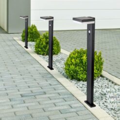 Φωτιστικό Κολωνάκι Κήπου LED 5.5W 3000Κ Ηλιακό με Αισθητήρα PIR IP54 Μαύρου Χρώματος V-TAC – 23398VT