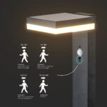 Φωτιστικό Κολωνάκι Κήπου LED 5.5W 3000Κ Ηλιακό με Αισθητήρα PIR IP54 Μαύρου Χρώματος V-TAC – 23398VT