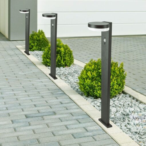 Φωτιστικό Κολωνάκι Κήπου LED 5.5W 3000Κ Ηλιακό με Αισθητήρα PIR IP54 Μαύρου Χρώματος V-TAC – 23399VT