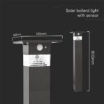 Φωτιστικό Κολωνάκι Κήπου LED 3W 3000Κ Ηλιακό με Ανιχνευτή Κίνησης IP54 Μαύρο V-TAC – 23401VT