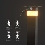 Φωτιστικό Κολωνάκι Κήπου LED 3W 3000Κ Ηλιακό με Ανιχνευτή Κίνησης IP54 Μαύρο V-TAC – 23401VT