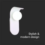 Απλίκα Τοίχου Designer με Γυάλινη Σφαίρα 1xG9 Λευκό Σώμα V-TAC – 23408