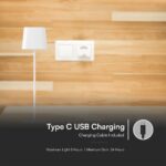 Επιτραπέζιο Φωτιστικό LED 5W Ηλιακό 3IN1 Dimmable IP65 Λευκού Χρώματος V-TAC – 23412VT