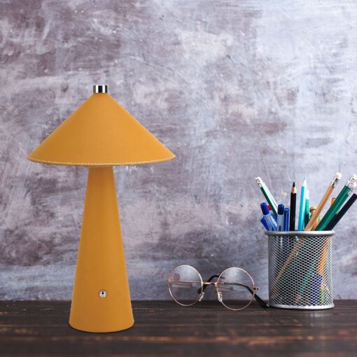 Επιτραπέζιο Επαναφορτιζόμενο Φωτιστικό με Κίτρινο Δέρμα LED 3W CCT Dimmable V-TAC – 23415VT