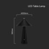 Επιτραπέζιο Επαναφορτιζόμενο Φωτιστικό με Μαύρο Δέρμα LED 3W CCT Dimmable V-TAC – 23417VT