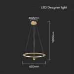 Κρεμαστό Φωτιστικό LED 46W 3000K Dimmable Χρυσού Χρώματος V-TAC – 23431VT