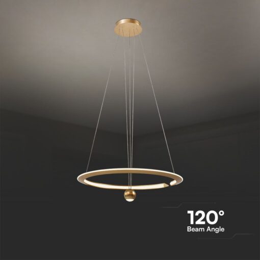 Κρεμαστό Φωτιστικό LED 46W 3000K Dimmable Χρυσού Χρώματος V-TAC – 23431VT