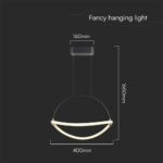 Κρεμαστό Φωτιστικό 12W LED με 1.5m Σχοινί Φ40 3000K Μαύρο Σώμα V-TAC – 23434