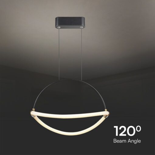 Κρεμαστό Φωτιστικό 12W LED με 1.5m Σχοινί Φ40 3000K Μαύρο Σώμα V-TAC – 23434