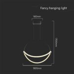 Κρεμαστό Φωτιστικό 12W LED με Σχοινί Φ500mm 3000K Μαύρο Σώμα V-TAC – 23436