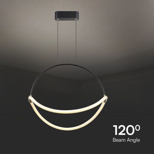 Κρεμαστό Φωτιστικό 12W LED με Σχοινί Φ500mm 3000K Μαύρο Σώμα V-TAC – 23436