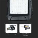 Προβολέας LED 10W 4000K με Ηλιακό Πάνελ με Μπαταρία IP65 Μαύρου Χρώματος V-TAC – 23438VT