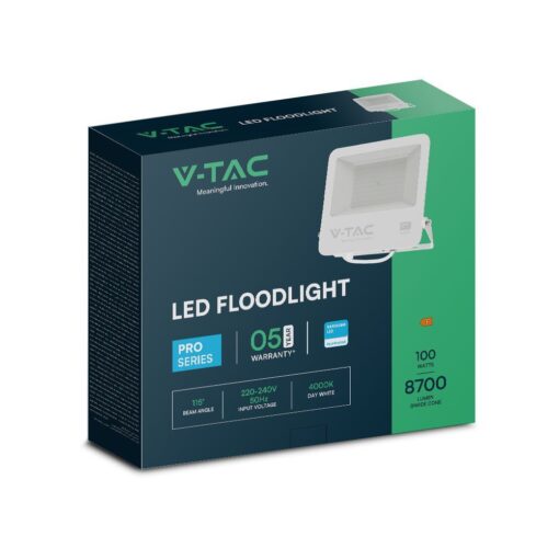 Προβολέας LED 100W 4000K IP65 Λευκού Χρώματος V-TAC – 23442VT