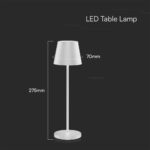 Επαναφορτιζόμενο Πορτατιφ LED 1.5W Dimmable Αφής 3000Κ IP54 Λευκό με Βάση Φόρτισης V-TAC – 23445