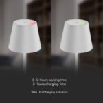 Επαναφορτιζόμενο Πορτατιφ LED 1.5W Dimmable Αφής 3000Κ IP54 Λευκό με Βάση Φόρτισης V-TAC – 23445