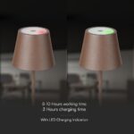 Επαναφορτιζόμενο Πορτατιφ LED 1.5W Dimmable Αφής 3000Κ IP54 Corten απόχρωση Σκουριάς με Βάση Φόρτισης V-TAC – 23446