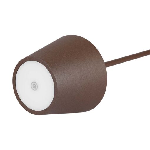 Επαναφορτιζόμενο Πορτατιφ LED 1.5W Dimmable Αφής 3000Κ IP54 Corten απόχρωση Σκουριάς με Βάση Φόρτισης V-TAC – 23446