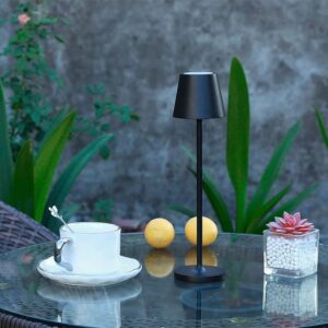 Επαναφορτιζόμενο Πορτατιφ LED 1.5W Dimmable Αφής 3000Κ IP54 Μαύρο με Βάση Φόρτισης V-TAC – 23447