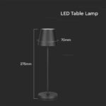 Επαναφορτιζόμενο Πορτατιφ LED 1.5W Dimmable Αφής 3000Κ IP54 Μαύρο με Βάση Φόρτισης V-TAC – 23447
