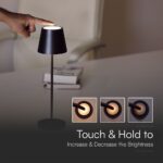 Επαναφορτιζόμενο Πορτατιφ LED 1.5W Dimmable Αφής 3000Κ IP54 Μαύρο με Βάση Φόρτισης V-TAC – 23447