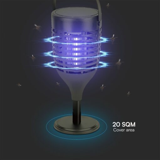 Ηλιακή Εντομοπαγίδα LED Επαναφορτιζόμενη με 3in1 Βάση V-TAC – 23459VT