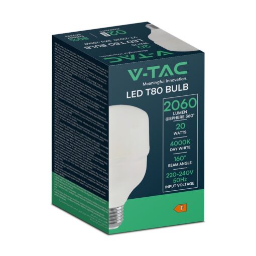 Λάμπα LED T80 20W V-TAC 2060lm Φυσικό 4000K – 23568