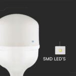 Λάμπα LED Ε27 T160 Πλαστική Με Αντάπτορα Ε40 60W 6500K V-TAC – 23577VT