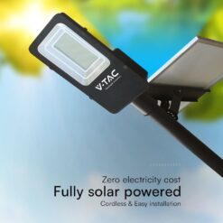 50W Ηλιακό Υβριδικό Φωτιστικό Δρόμου Μαύρο LED 4000K IP65 V-TAC – 23578