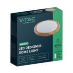 Πλαφονιέρα Κυκλική LED Designer με Τηλεχειριστήριο CCT 30W/60W Dimmable Απόχρωση Ξύλου V-TAC – 23586