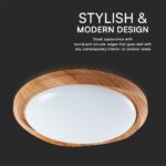 Πλαφονιέρα Κυκλική LED Designer με Τηλεχειριστήριο CCT 30W/60W Dimmable Απόχρωση Ξύλου V-TAC – 23586
