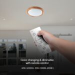 Πλαφονιέρα Κυκλική LED Designer με Τηλεχειριστήριο CCT 30W/60W Dimmable Απόχρωση Ξύλου V-TAC – 23586