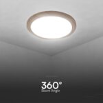Πλαφονιέρα Κυκλική LED Designer με Τηλεχειριστήριο CCT 30W/60W Dimmable Απόχρωση Ξύλου V-TAC – 23586