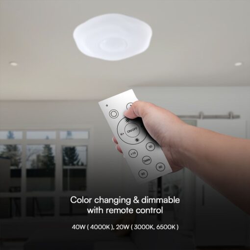 Πλαφονιέρα Κυκλική LED Designer με Τηλεχειριστήριο CCT 20W/40W Dimmable Λευκή V-TAC – 23587