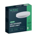 Πλαφονιέρα LED Designer 20W/40W Λευκή με Τηλεχειριστήριο Dimmable CCT V-TAC – 23589
